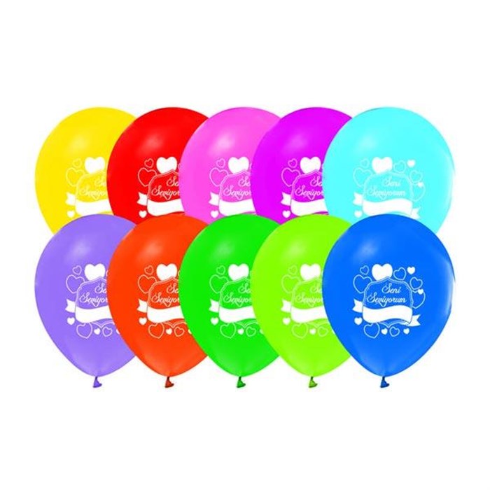 
İsim Yazılabilen Seni Seviyorum Lateks Balon - 10 Adet
