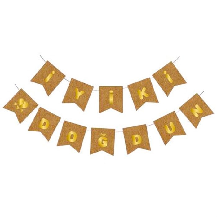 İyi ki Doğdun Kraft Banner - Altın