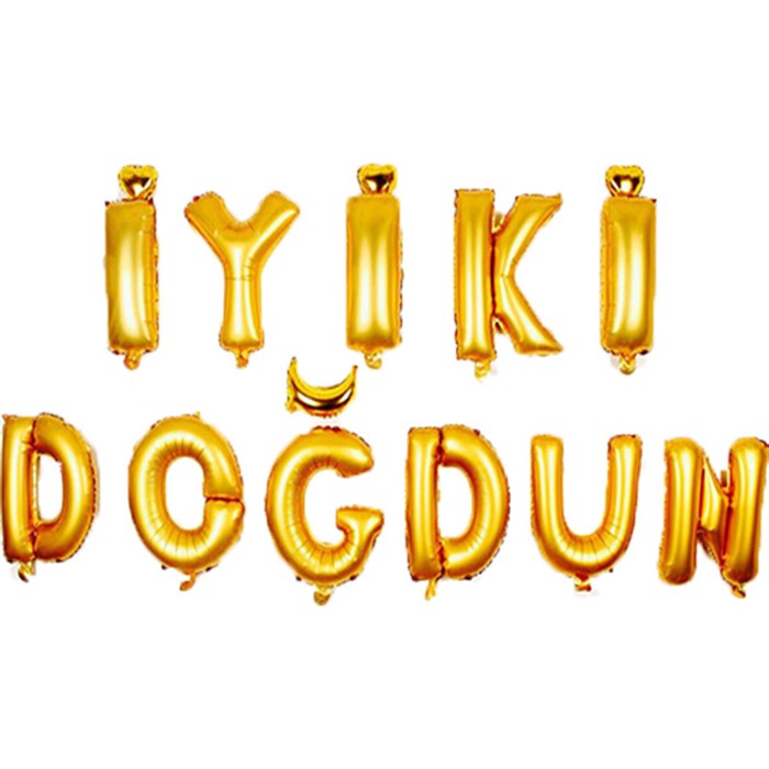 İyi ki Doğdun Yazılı Gold Folyo Balon 