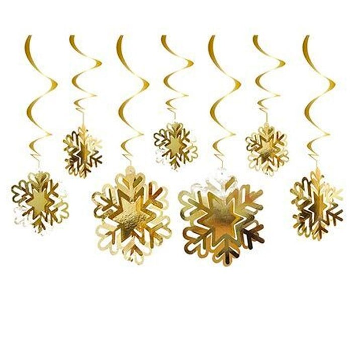 Kar Tanesi 3D Gold Tavan Süs 10'lu