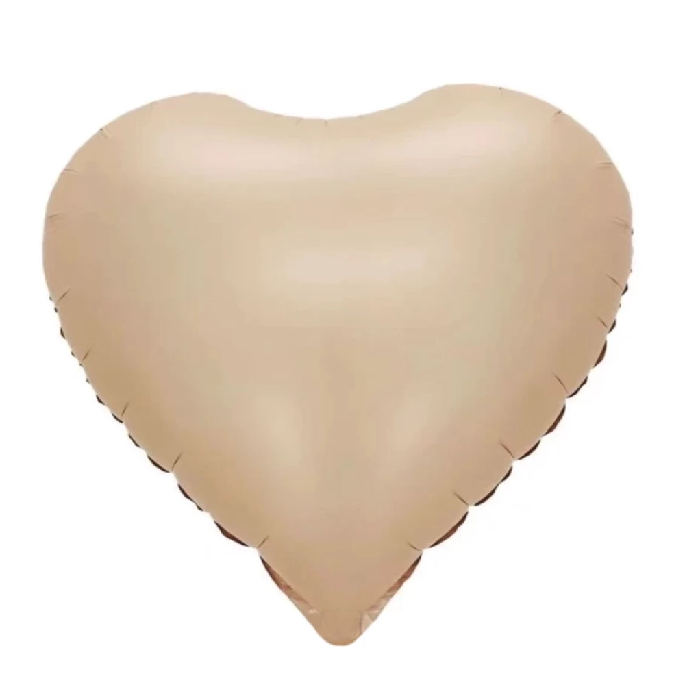 Karamel Rengi Kalp Folyo Balon 18 inç
