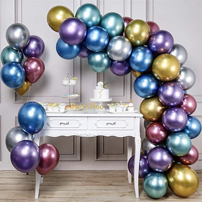 Karışık Krom Balonlu Zincir Balon Seti 