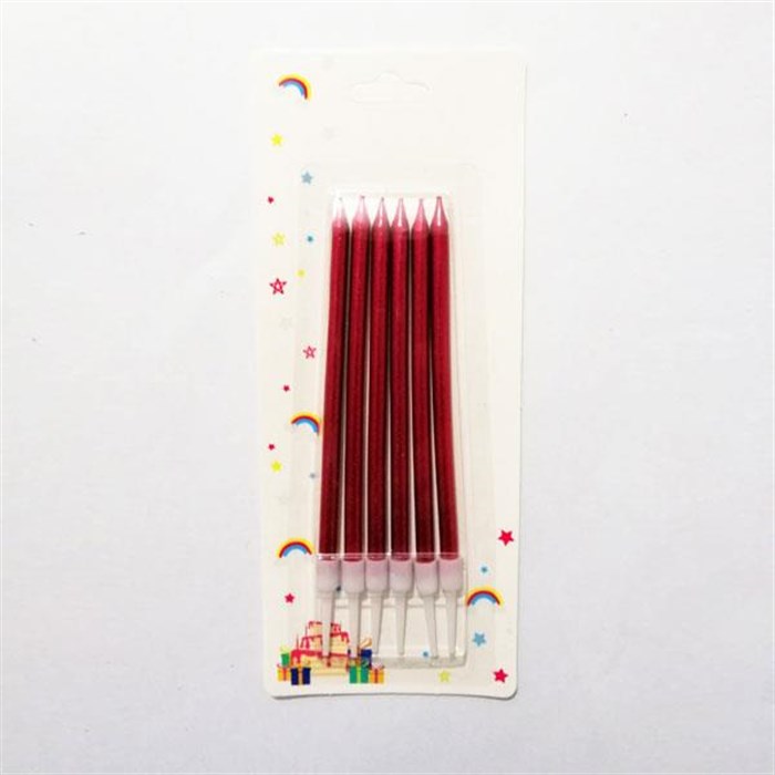 Kırmızı Çubuk Mum 11 cm - 6 adet