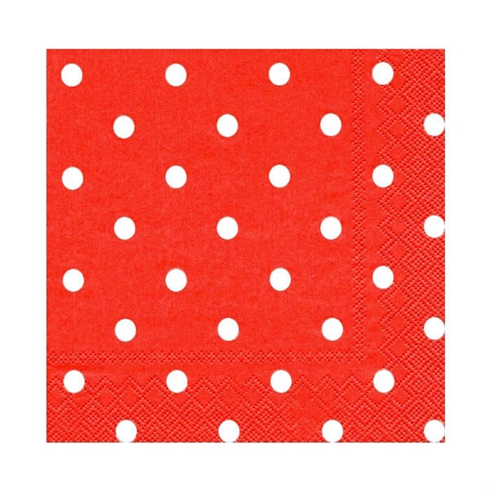Kırmızı Puantiyeli Peçete 20 Adet 33 x 33 cm