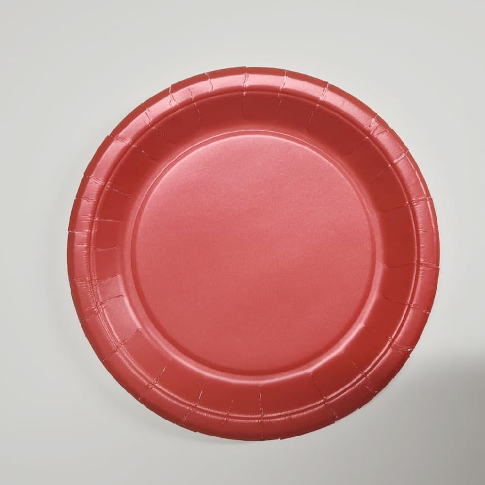 Kırmızı Renk Tabak 18 cm 8 Adet