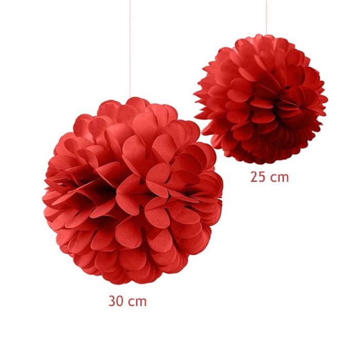 Kırmızı Top Petek Süs - 2 Adet