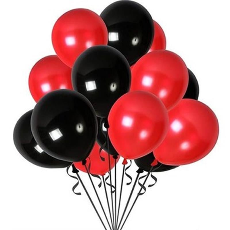 Kırmızı ve Siyah Renk Karışık Balon 5 Adet