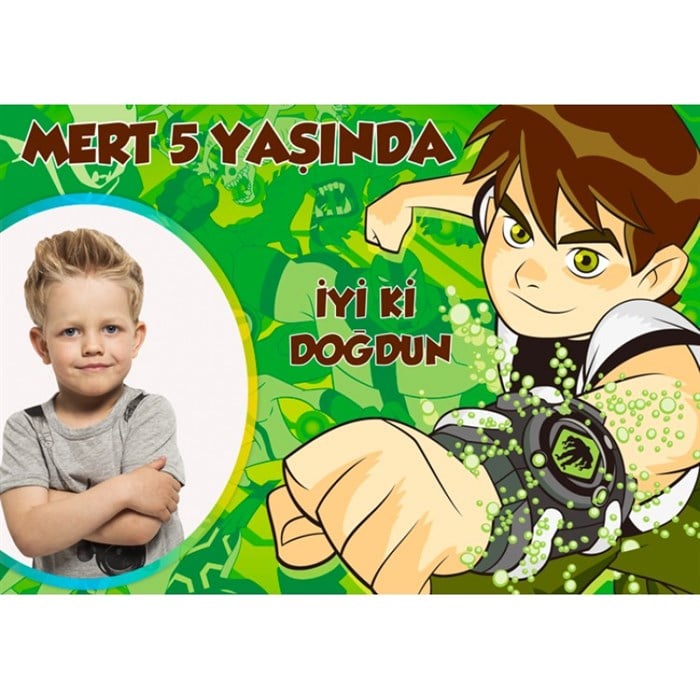 Kişiye Özel Ben 10 Doğum Günü Afişi - 70 cm - 100 cm