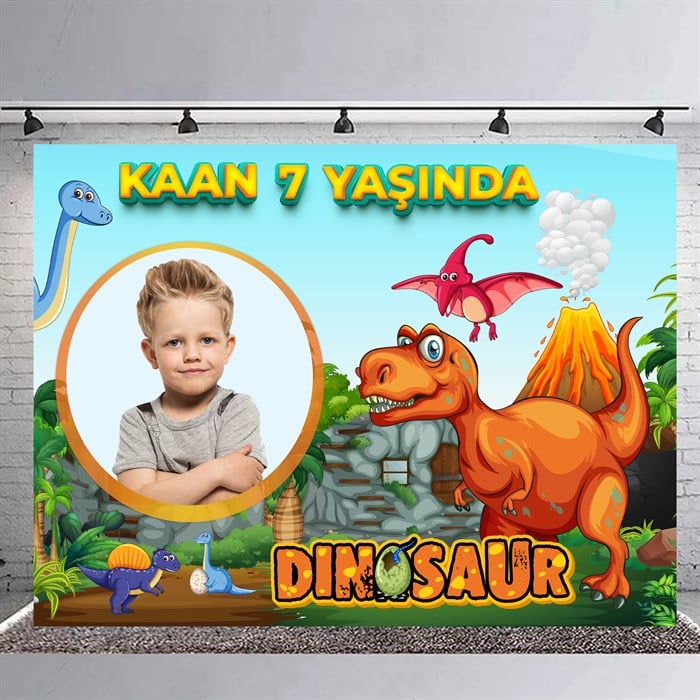 Kişiye Özel Dinozor Doğum Günü Afişi - 4 Boy Seçenekli