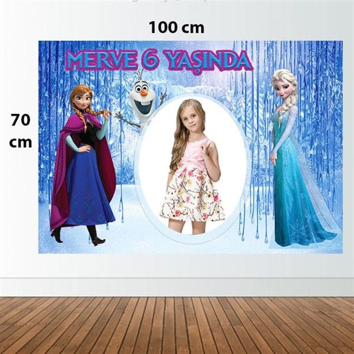 Kişiye Özel Frozen Doğum Günü Afişi - 70 cm - 100 cm