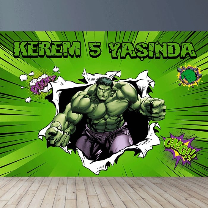 Kişiye Özel Hulk Doğum Günü Afişi - 4 Boy Seçenekli