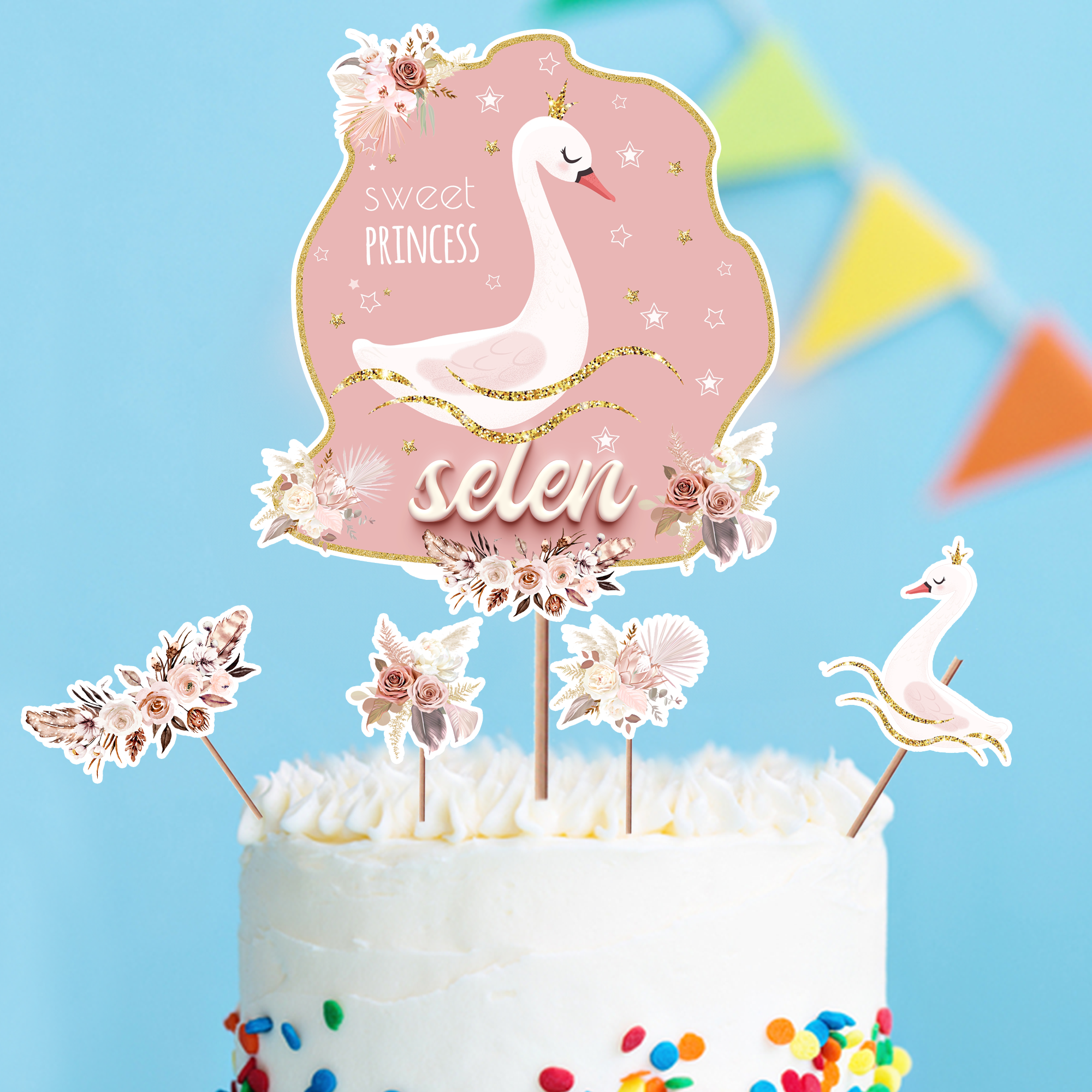 Kişiye Özel Jurassic Park Dinozor Temalı Pasta Süsü Seti