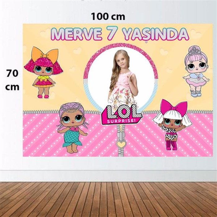 Kişiye Özel LOL Bebekler Doğum Günü Afişi - 70 cm - 100 cm