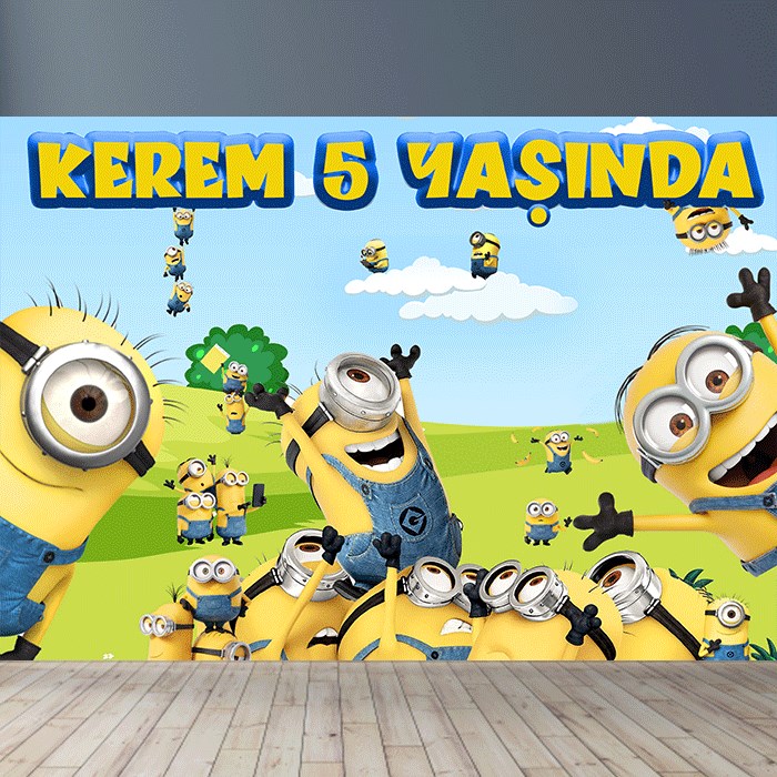 Kişiye Özel Minions Doğum Günü Afişi - 4 Boy Seçenekli