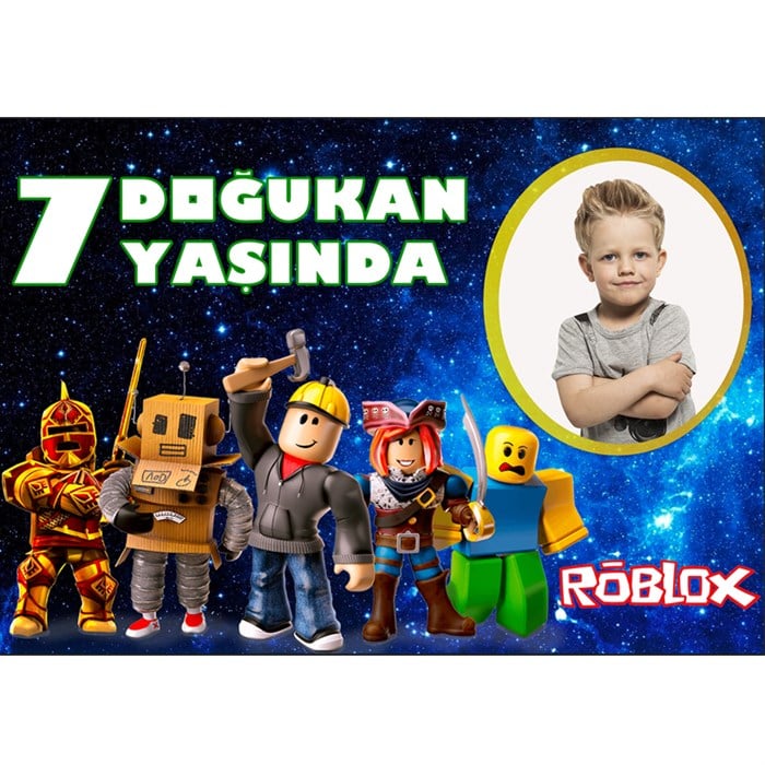 Kişiye Özel Roblox Doğum Günü Afişi - 70 cm - 100 cm