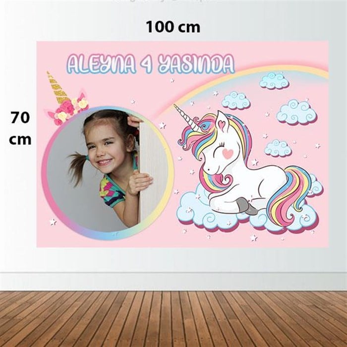Kişiye Özel Unicorn Doğum Günü Afişi - 70 cm - 100 cm