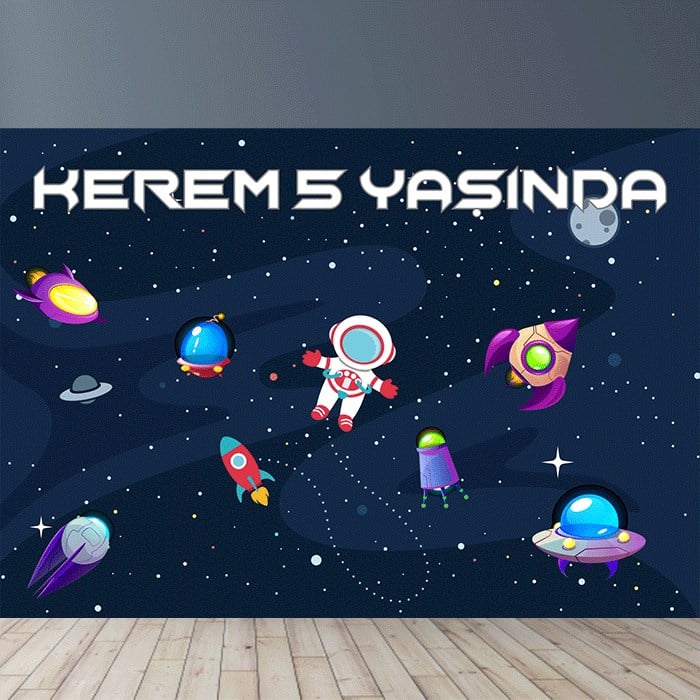 Kişiye Özel Uzay Doğum Günü Afişi - 4 Boy Seçenekli