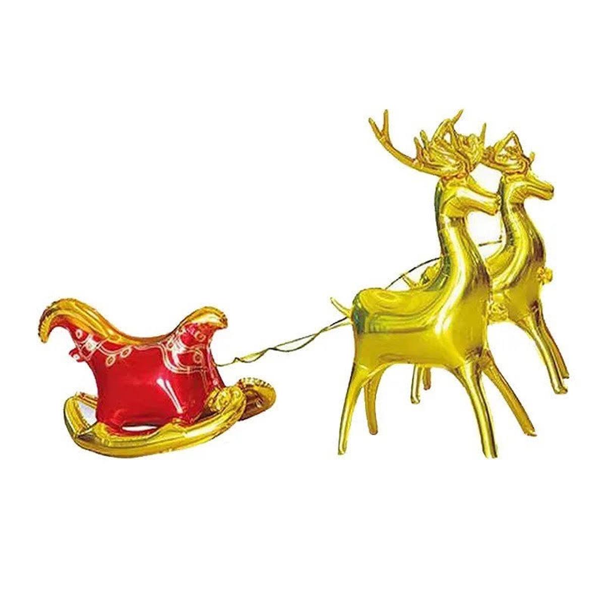 Kızaklı Geyik Folyo Balon Seti 3'lü