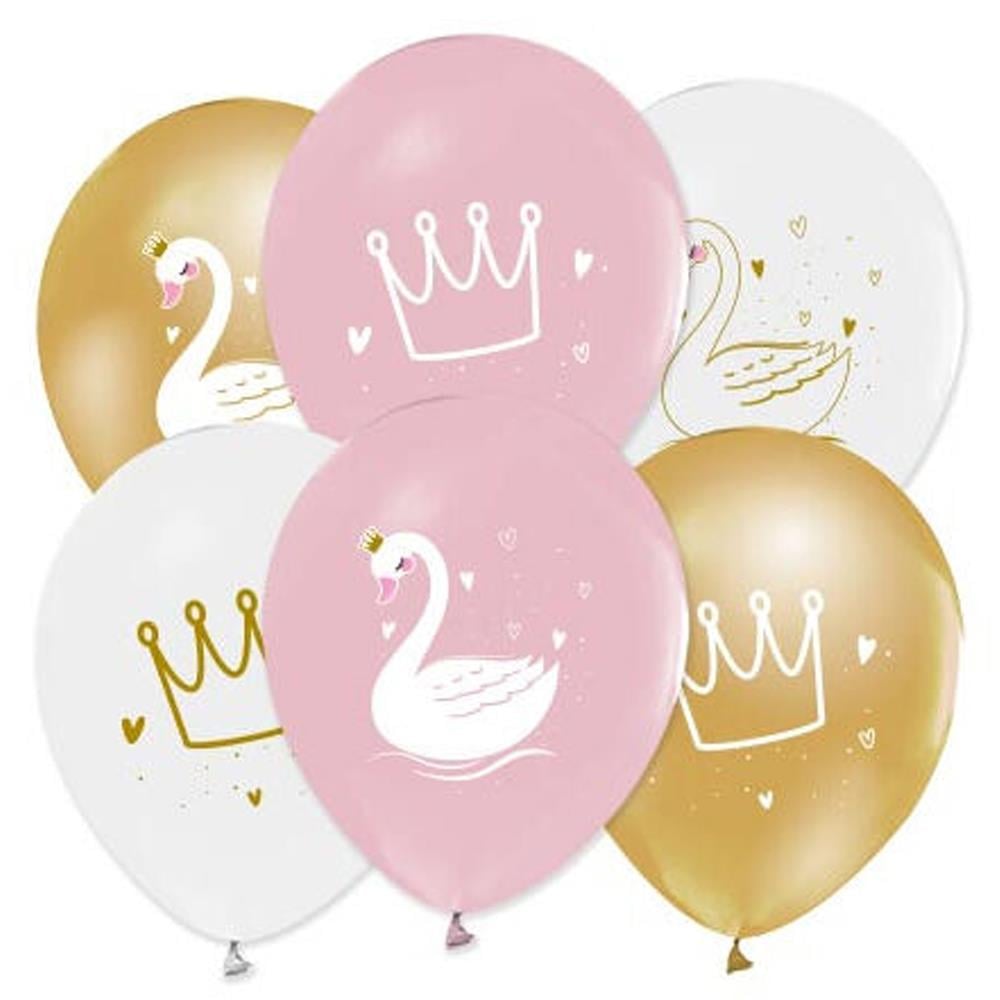 Kuğu Baskılı Lateks Balon 5 Adet