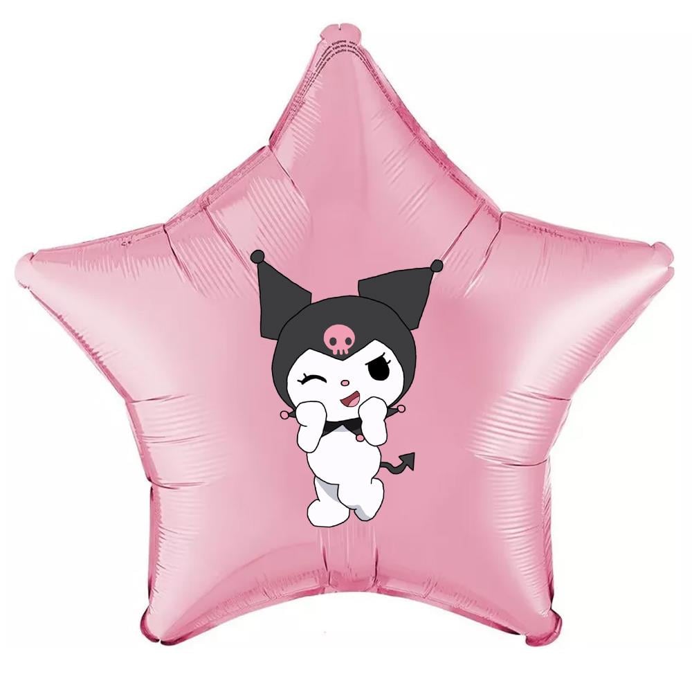 Kuromi Etiketli Pembe  Yıldız Folyo Balon