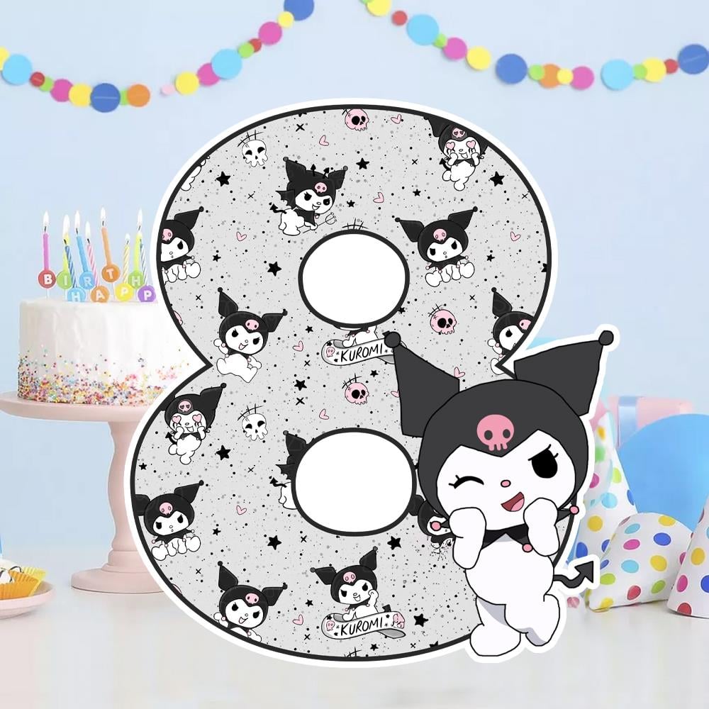 Kuromi Temalı 8 Rakamı Ayaklı Dekor Pano 30 cm