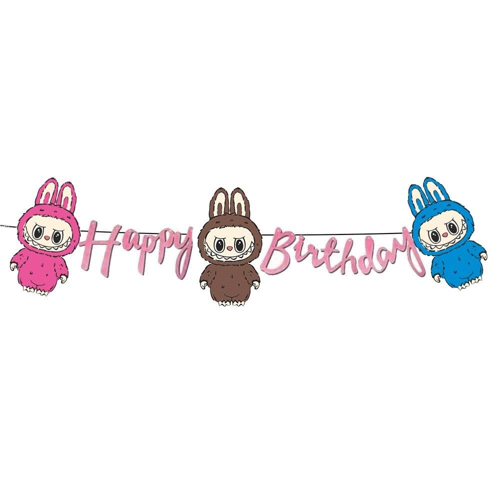 Labubu Temalı Happy Birthday Kaligrafi
