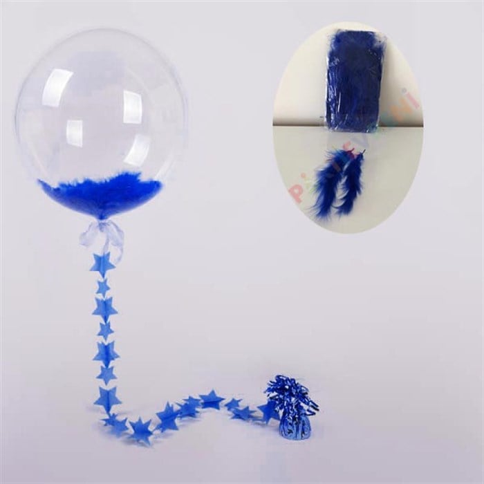 Lacivert Şeffaf Balon Tüyü - 100 Adet