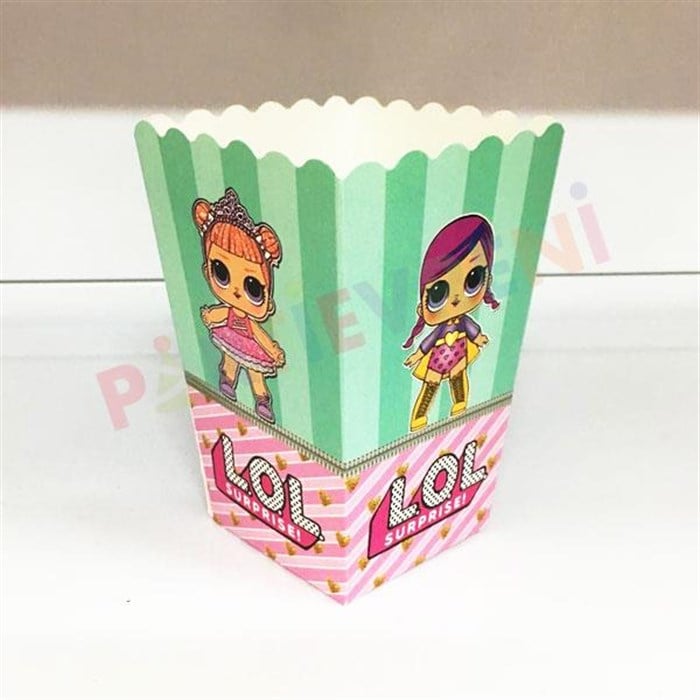 Lol Bebekler Temalı Mısır Popcorn Kutusu - 10 Adet