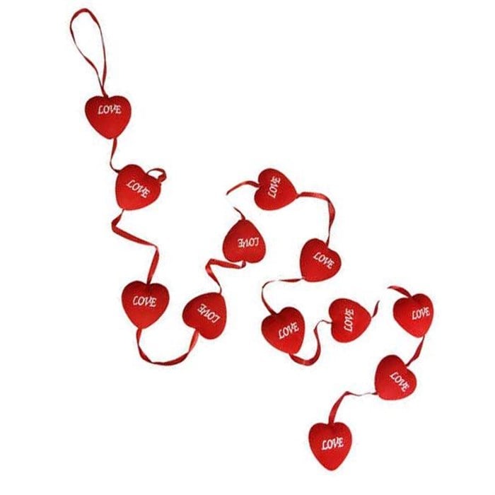 Love Yazılı Asma Kalp Süs Set - 12 Adet