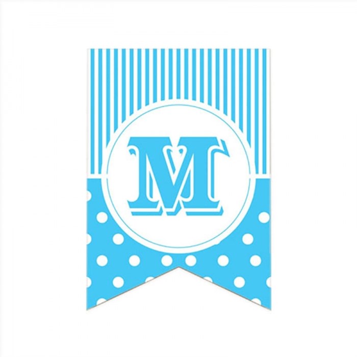 M Harfi Puantiyeli Mavi Afiş