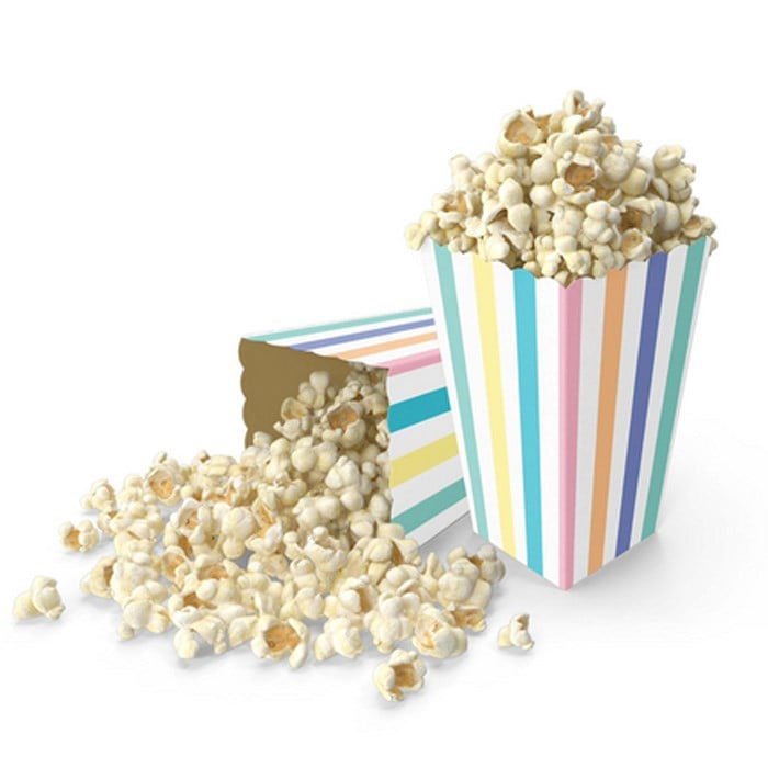 Makaron Çizgili Mısır Popcorn Kutusu - 5 Adet