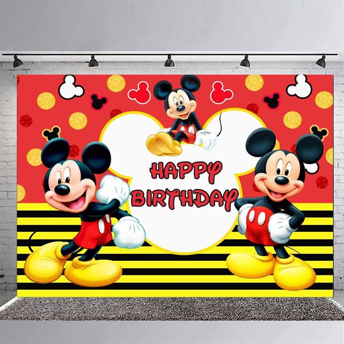 Mickey Mouse Doğum Günü Branda Afişi - 70 cm - 100 cm