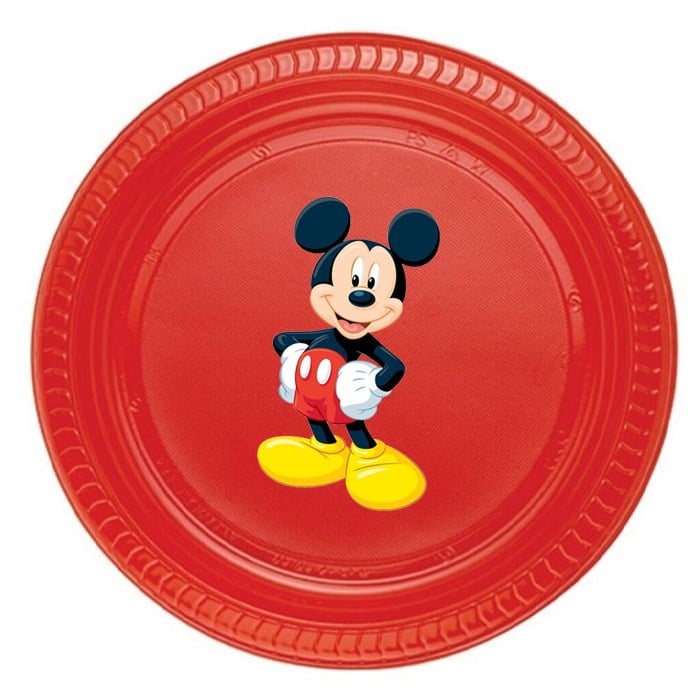 Mickey Mouse Stickerlı Tabak - 5 Adet