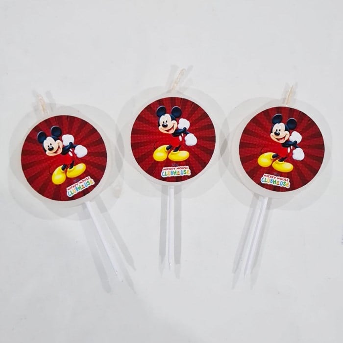 Mickey Mouse Temalı Mum - 3 Adet