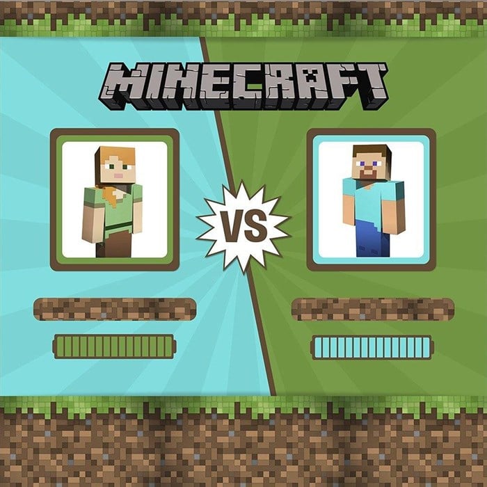 Minecraft Doğum Günü Kare Branda Afişi - 2 Boy Seçenekli