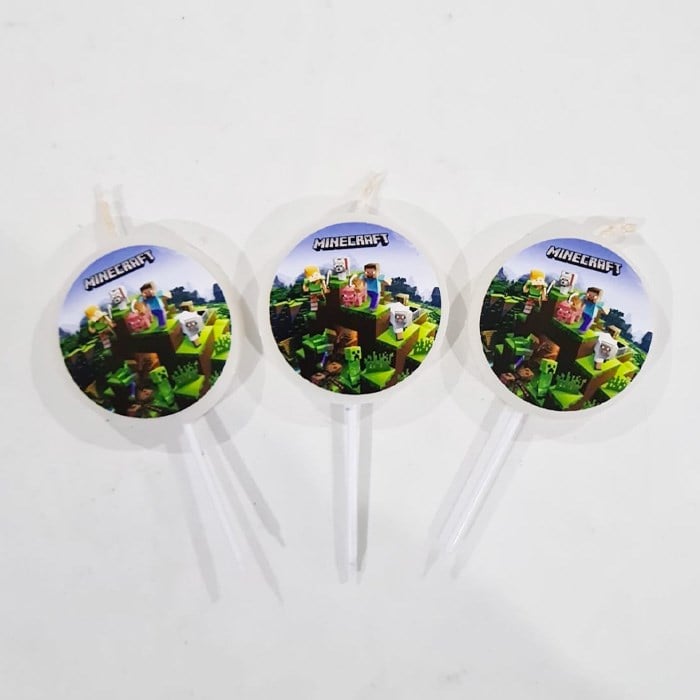 Minecraft Temalı Mum - 3 Adet