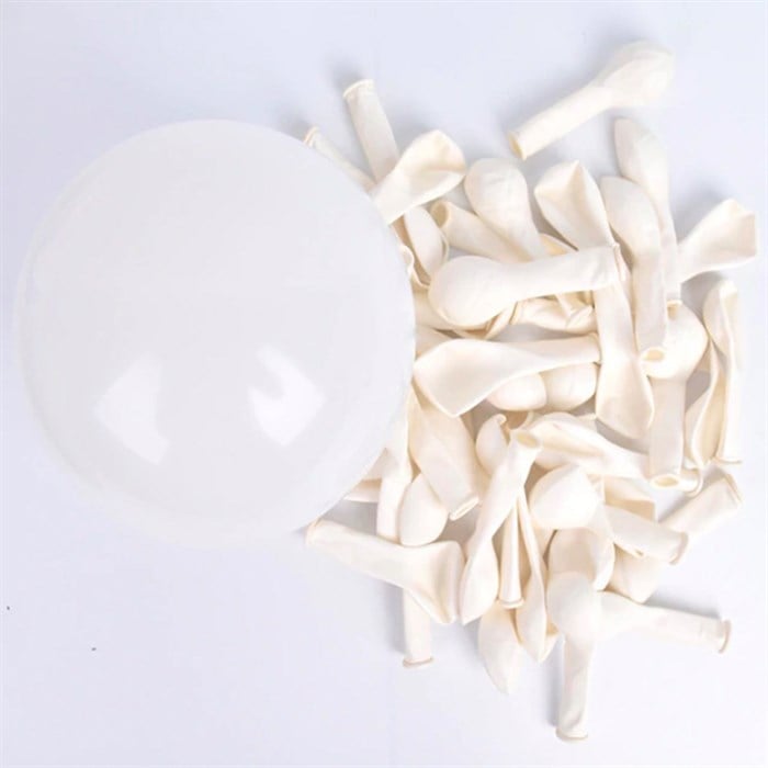 Mini Beyaz Balon - 5 Adet - 12 cm