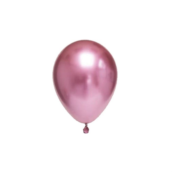 Mini Pembe Krom Balon - 5 Adet - 12 cm