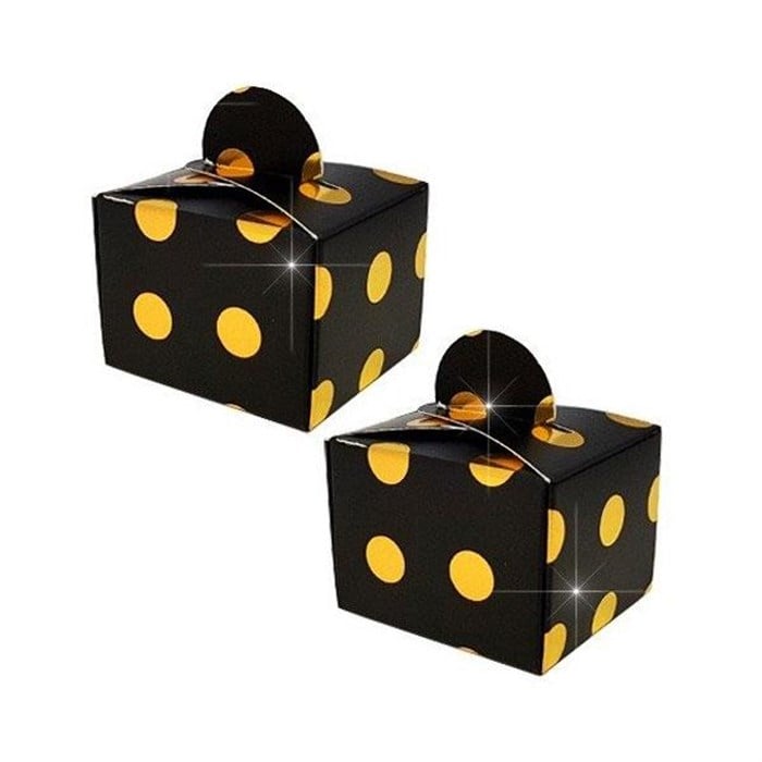 Minik Lokum Şeker Kutusu - Siyah Gold - 10 Adet