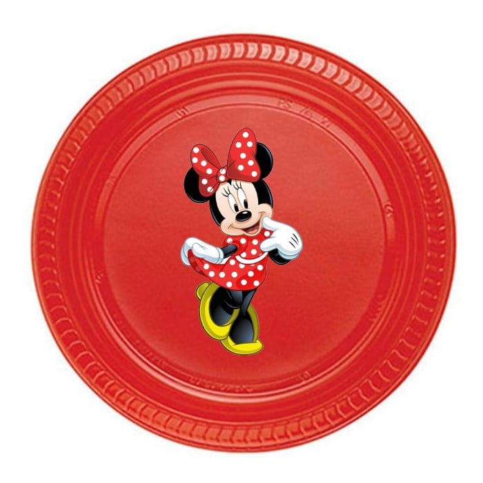 Minnie Mouse Kırmızı Tabak - 8 adet