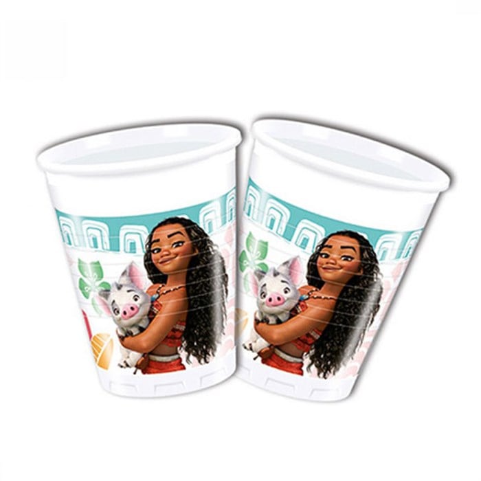 Moana Doğum Günü Temalı Bardak 8 adet 200 cc