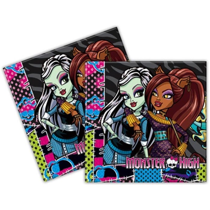 Monster High Doğum Günü Temalı Peçete 16 Adet 