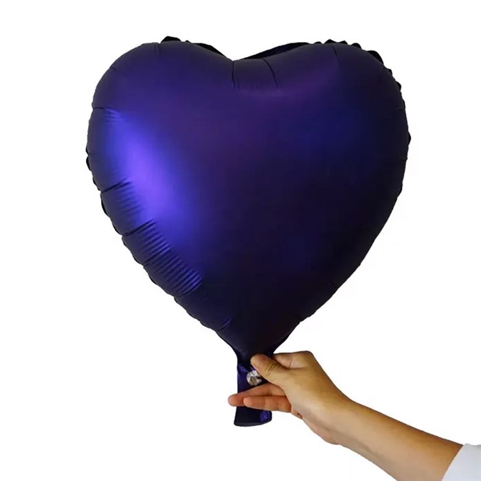 Mor Krom Kalp Folyo Balon - 40 cm