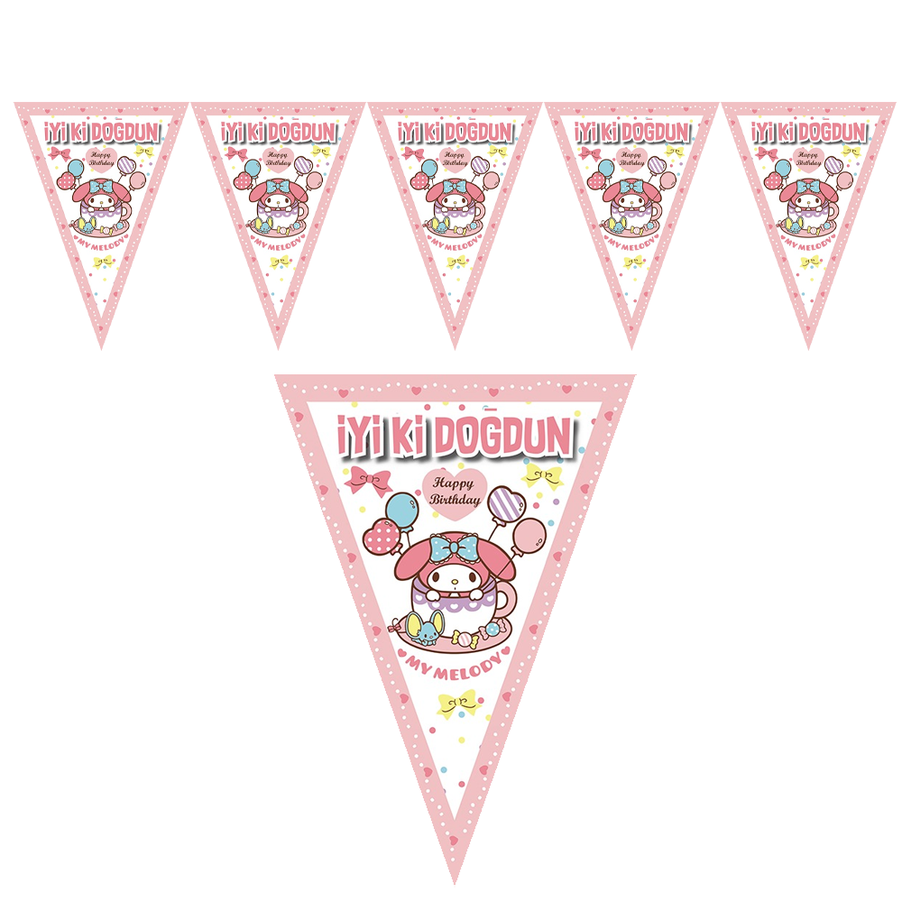 My Melody Temalı İyi Ki Doğdun Flama Set