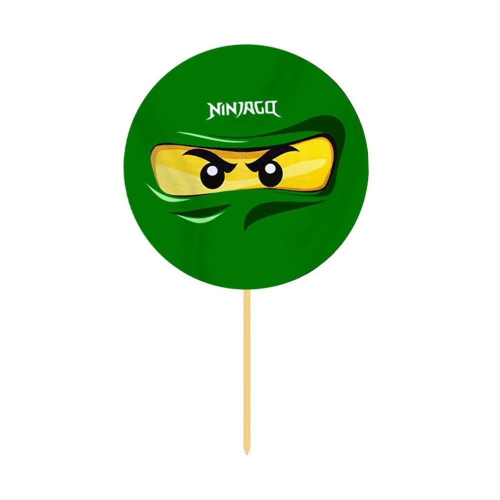 Ninja Go Temalı Yeşil Çubuklu Maket Süs