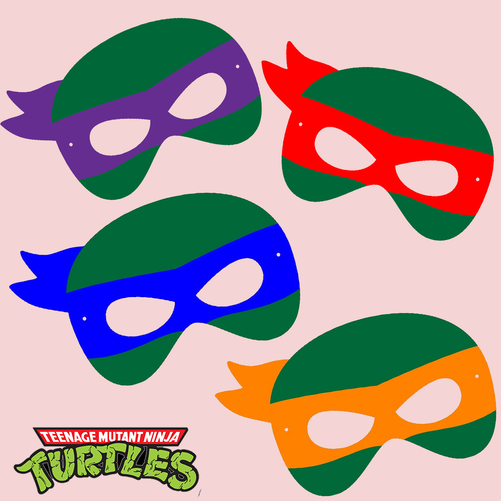 Ninja Turtles Temalı 4'lü Kağıt Maske