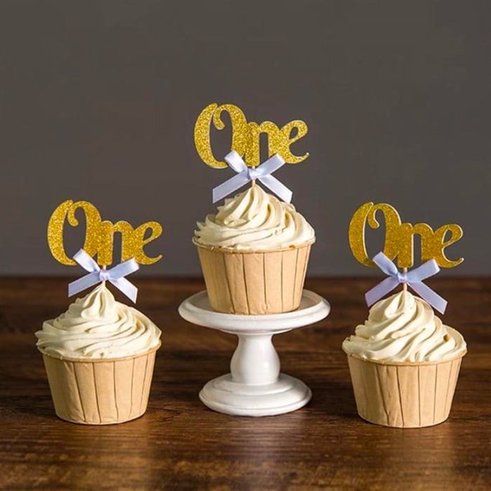 One Yazılı Fiyonklu Eva Gold Kürdan - 10 Adet