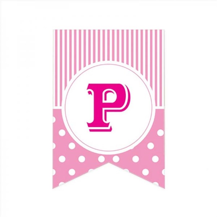 P Harfi Puantiyeli Pembe Afiş