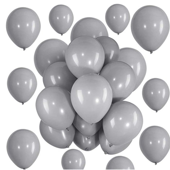 Pastel Gri Baskısız Lateks Balon - 10 Adet
