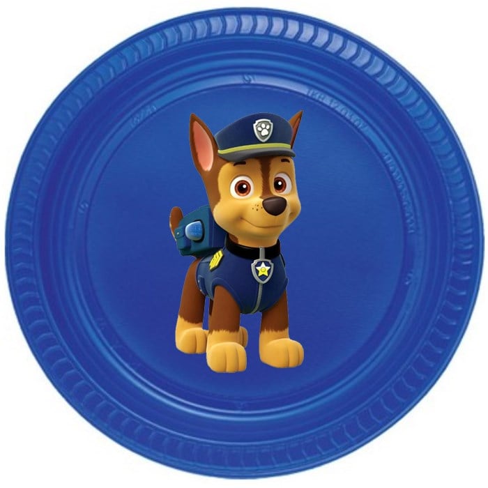 Paw Patrol Chase Stickerlı Tabak - 5 Adet